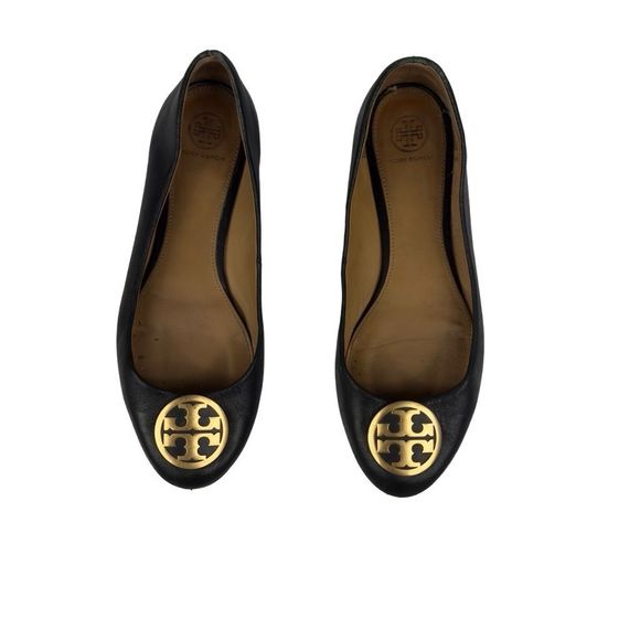 Tory Burch Shoes - • TORY BURCH BLACK LEATHER FLATS SIZE 8